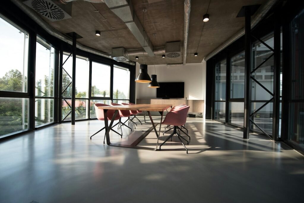 Sala de reuniones ilustrativa, imagen de stock
